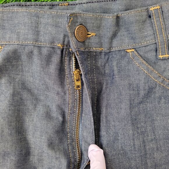 VTG 70s Levis Orange Tab Flares 30x26 Talon Zip Hippie Bell Bottoms Cropped - Picture 11 of 16